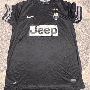 Juventus NIKE Jeep Black Jersey Dri Fit Authentic Size Medium